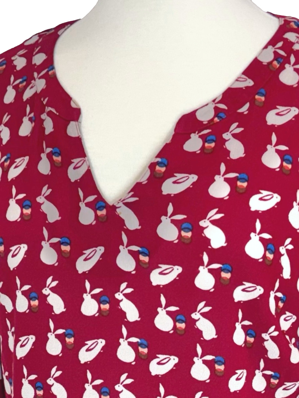 White Stuff red bunny motif blouse